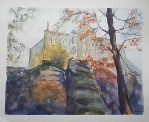 Burcht-Bad-Bentheim-aquarel-50-x-60-cm