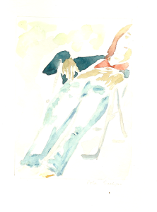 Eveline-op-vakantie-aquarelschets-20-x-30-cm