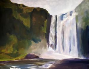 IJsland-4-Saljalandfoss-olieverf-op-doek-70x90-cm