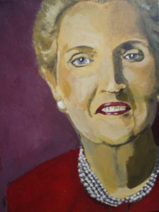 Madeleine Albright. acryl op doek, 30 x 40 cm