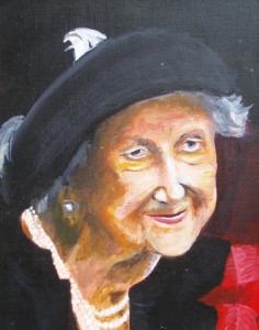 Queen Mum. acryl op doek, 30 x 40 cm